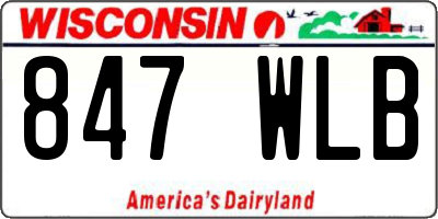 WI license plate 847WLB