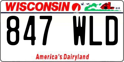 WI license plate 847WLD