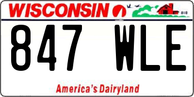 WI license plate 847WLE