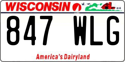 WI license plate 847WLG