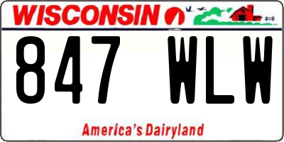 WI license plate 847WLW