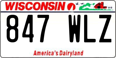 WI license plate 847WLZ
