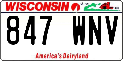 WI license plate 847WNV