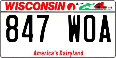 WI license plate 847WOA