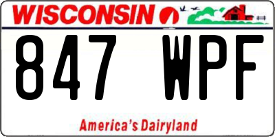 WI license plate 847WPF