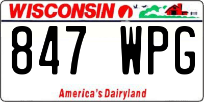 WI license plate 847WPG