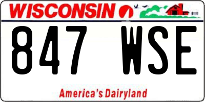 WI license plate 847WSE