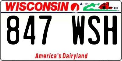 WI license plate 847WSH