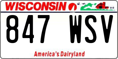 WI license plate 847WSV