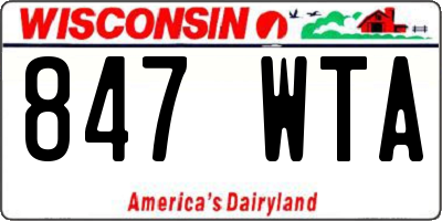WI license plate 847WTA