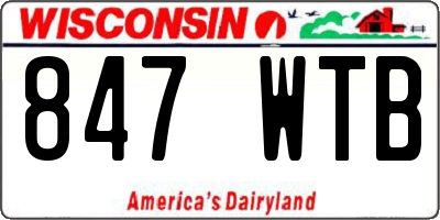WI license plate 847WTB
