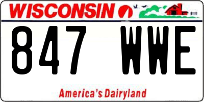 WI license plate 847WWE