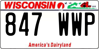 WI license plate 847WWP
