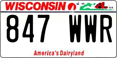 WI license plate 847WWR