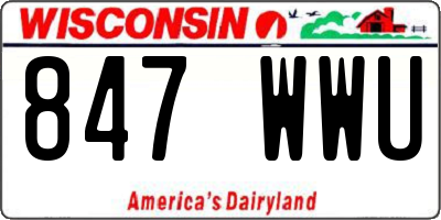 WI license plate 847WWU