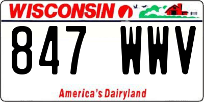 WI license plate 847WWV