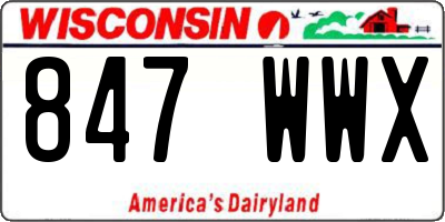 WI license plate 847WWX