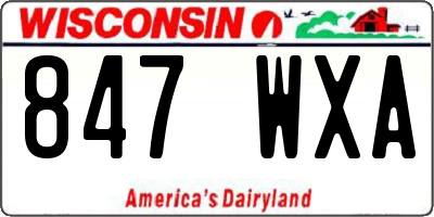 WI license plate 847WXA