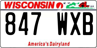 WI license plate 847WXB