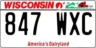 WI license plate 847WXC