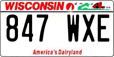 WI license plate 847WXE