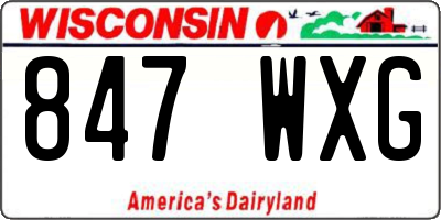 WI license plate 847WXG