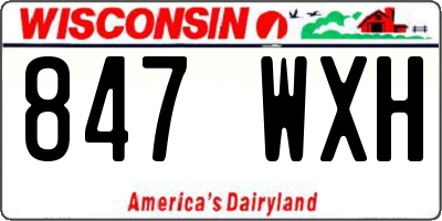 WI license plate 847WXH