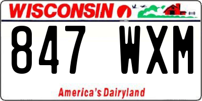WI license plate 847WXM