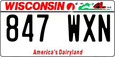 WI license plate 847WXN