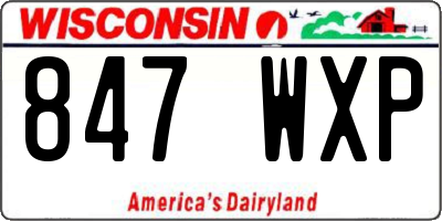 WI license plate 847WXP