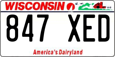 WI license plate 847XED