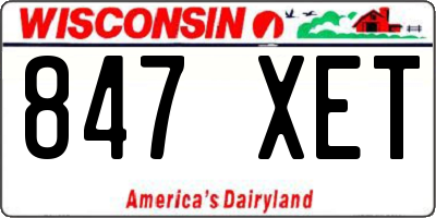 WI license plate 847XET