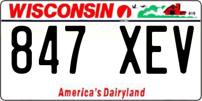 WI license plate 847XEV