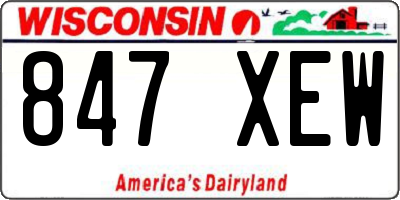 WI license plate 847XEW