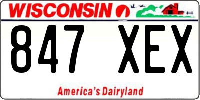 WI license plate 847XEX