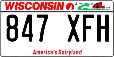 WI license plate 847XFH