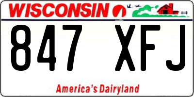 WI license plate 847XFJ