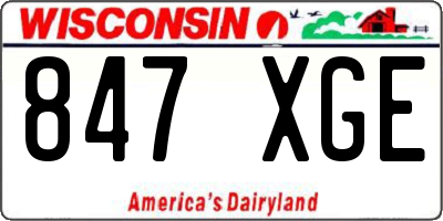 WI license plate 847XGE