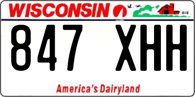WI license plate 847XHH