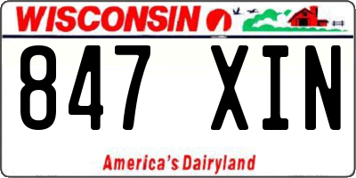 WI license plate 847XIN