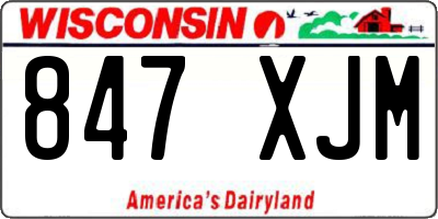 WI license plate 847XJM