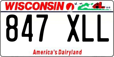WI license plate 847XLL