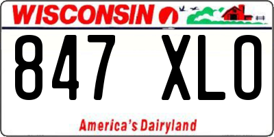 WI license plate 847XLO