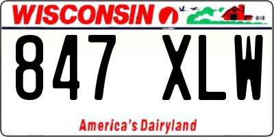 WI license plate 847XLW