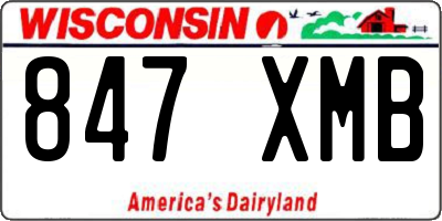 WI license plate 847XMB