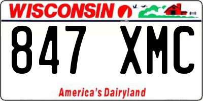 WI license plate 847XMC