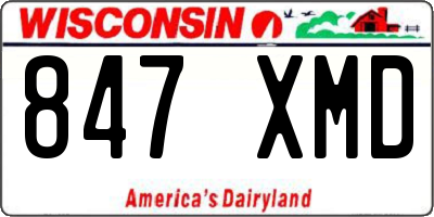 WI license plate 847XMD