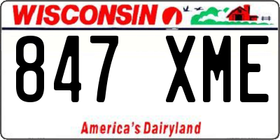 WI license plate 847XME