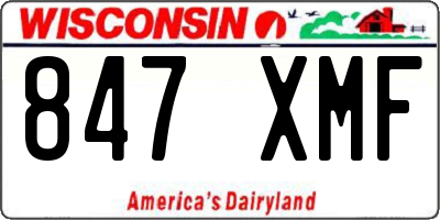WI license plate 847XMF
