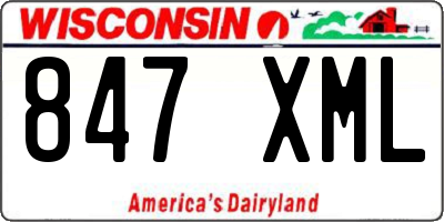 WI license plate 847XML